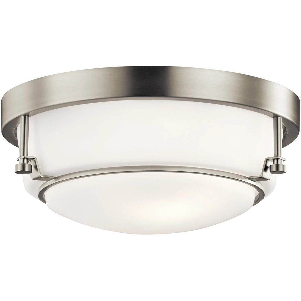Belmont 2 Light 13 Inch Brushed Nickel Flush Mount Light Ceiling Light 1 Belmont 2 Light 13 Inch Brushed Nickel Flush Mount Light Ceiling Light