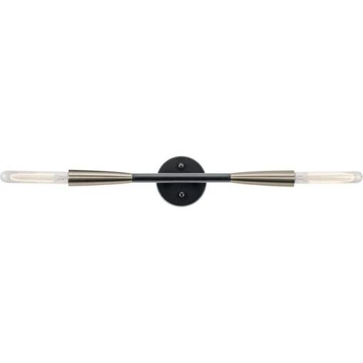 Branches 2 Light 5 Inch Black Wall Bracket Wall Light