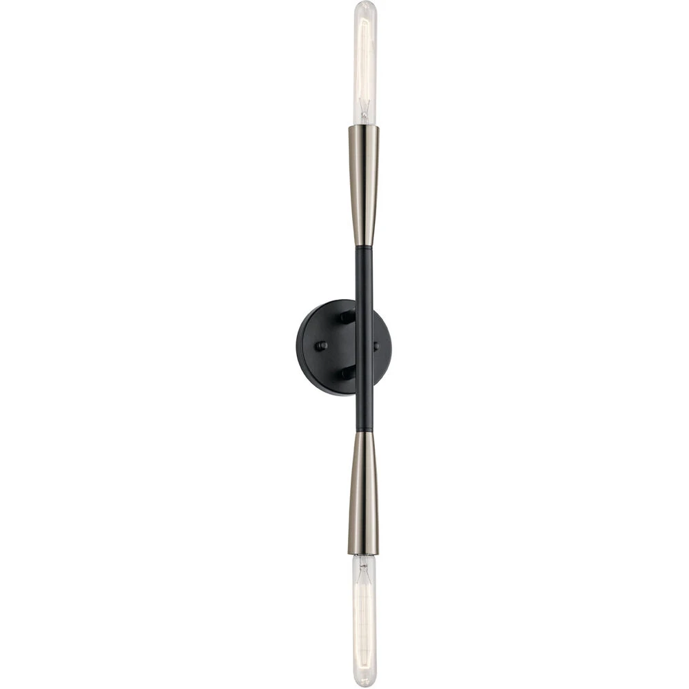 Branches 2 Light 5 Inch Black Wall Bracket Wall Light 2 Branches 2 Light 5 Inch Black Wall Bracket Wall Light - Image 2