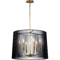 Linara 6 Light 26 Inch Black Chandelier Round Pendant Ceiling Light