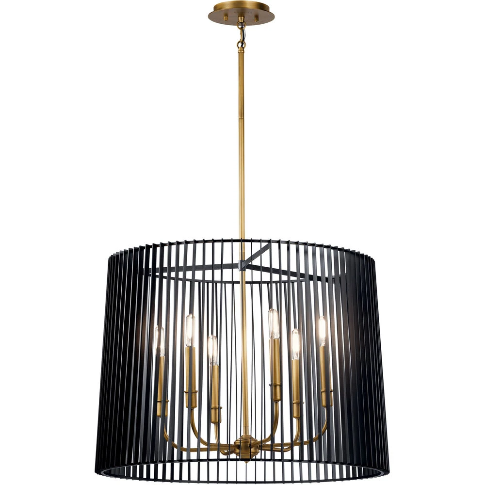 Linara 6 Light 26 Inch Black Chandelier Round Pendant Ceiling Light 1 Linara 6 Light 26 Inch Black Chandelier Round Pendant Ceiling Light