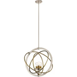 Ibis 3 Light 23 Inch Polished Nickel Pendant Ceiling Light
