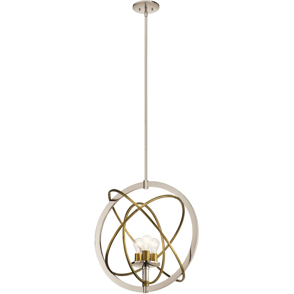Ibis 3 Light 23 Inch Polished Nickel Pendant Ceiling Light 3 Ibis 3 Light 23 Inch Polished Nickel Pendant Ceiling Light - Image 3