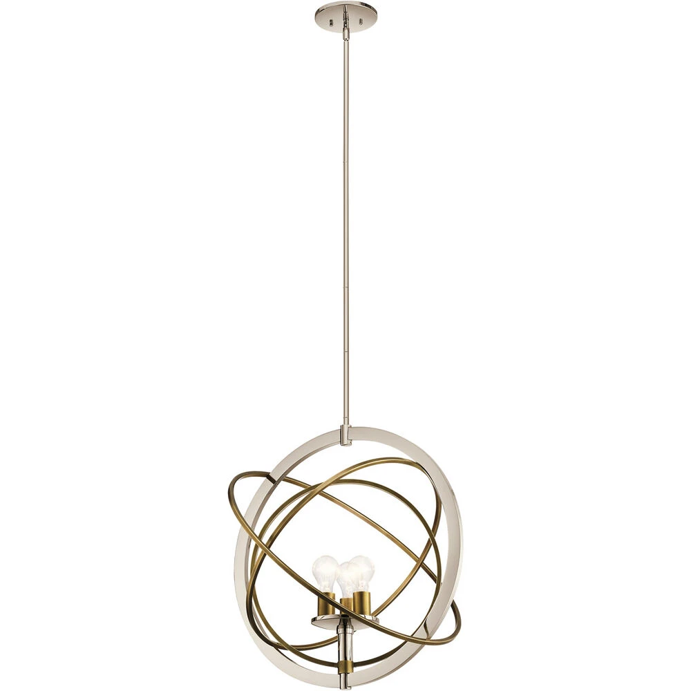 Ibis 3 Light 23 Inch Polished Nickel Pendant Ceiling Light 2 Ibis 3 Light 23 Inch Polished Nickel Pendant Ceiling Light - Image 2