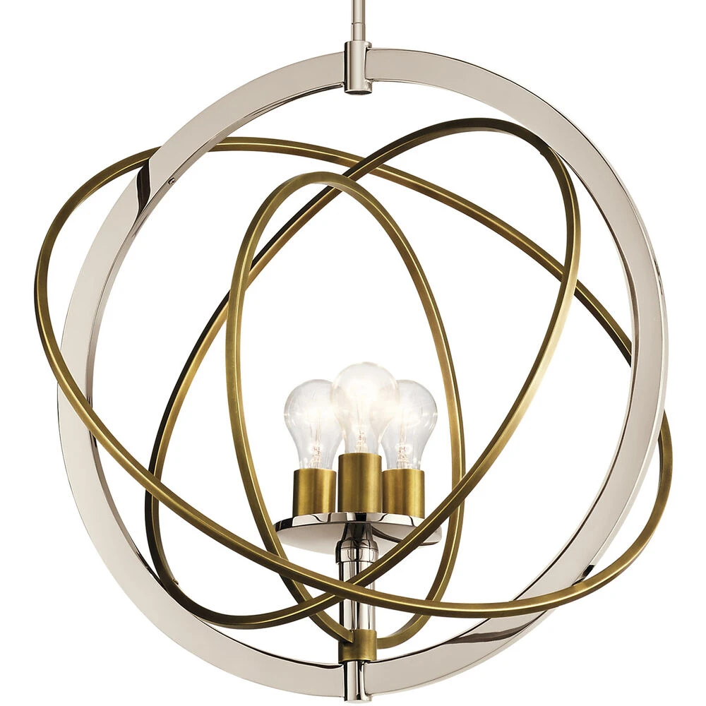 Ibis 3 Light 23 Inch Polished Nickel Pendant Ceiling Light 5 Ibis 3 Light 23 Inch Polished Nickel Pendant Ceiling Light - Image 5