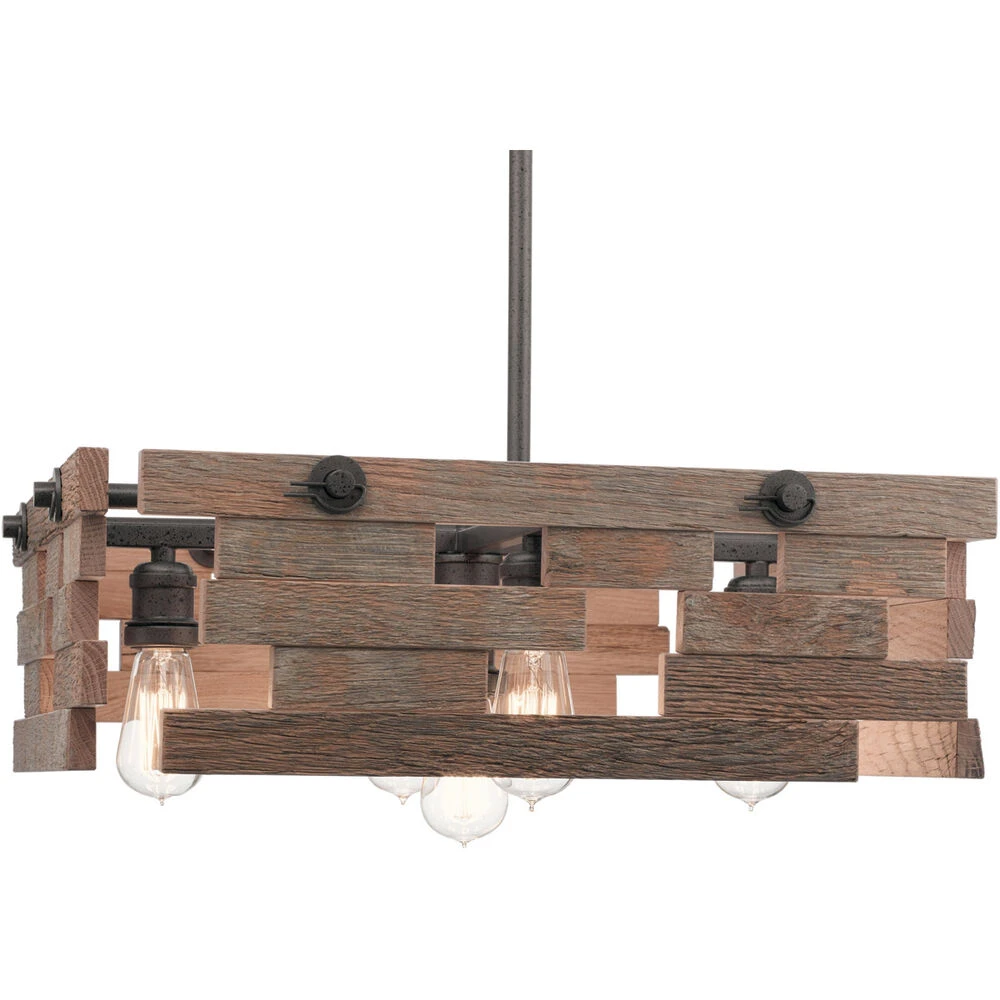Cuyahoga Mill 5 Light 24 Inch Anvil Iron Pendant Ceiling Light 2 Cuyahoga Mill 5 Light 24 Inch Anvil Iron Pendant Ceiling Light - Image 2