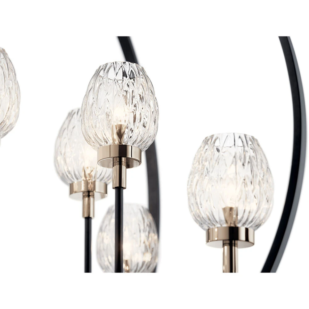 Moyra 8 Light 36 Inch Black Chandelier 1 Tier Large Ceiling Light, Large 2 Moyra 8 Light 36 Inch Black Chandelier 1 Tier Large Ceiling Light, Large - Image 2