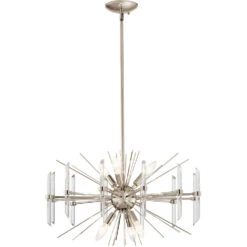 Eris 6 Light 24 Inch Polished Nickel Chandelier Round Pendant Ceiling Light