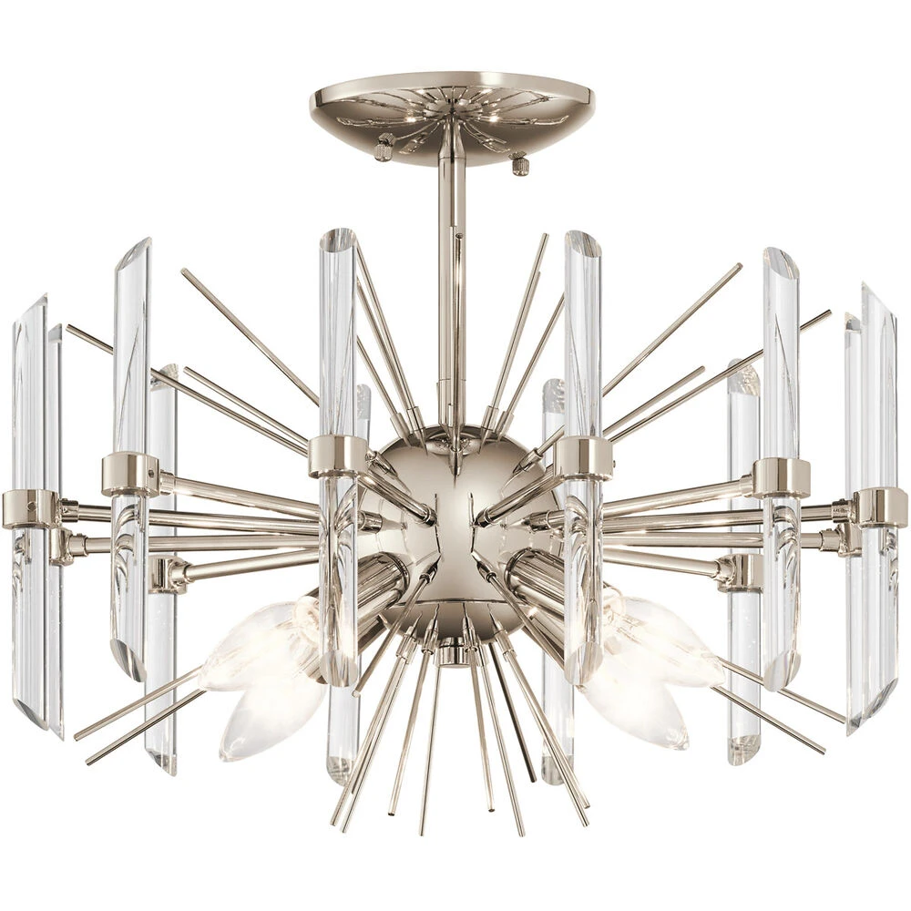 Eris 4 Light 16 Inch Polished Nickel Semi Flush Light Ceiling Light 1 Eris 4 Light 16 Inch Polished Nickel Semi Flush Light Ceiling Light