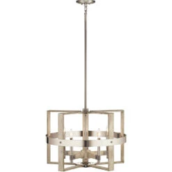 Peyton 5 Light 26 Inch White Washed Wood Chandelier 1 Tier Medium Ceiling Light, Medium 7 Peyton 5 Light 26 Inch White Washed Wood Chandelier 1 Tier Medium Ceiling Light, Medium -Lighting Promotional Store 44290www front