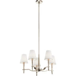 Kinsey 5 Light 27 Inch Polished Nickel Chandelier 1 Tier Medium Ceiling Light, Medium