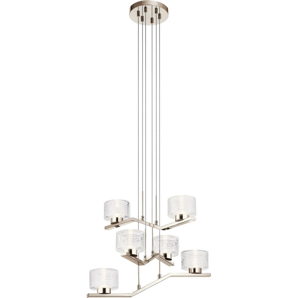 Lasus LED 23 Inch Polished Nickel Chandelier 1 Tier Small Ceiling Light, 1 Tier Small 1 Lasus LED 23 Inch Polished Nickel Chandelier 1 Tier Small Ceiling Light, 1 Tier Small