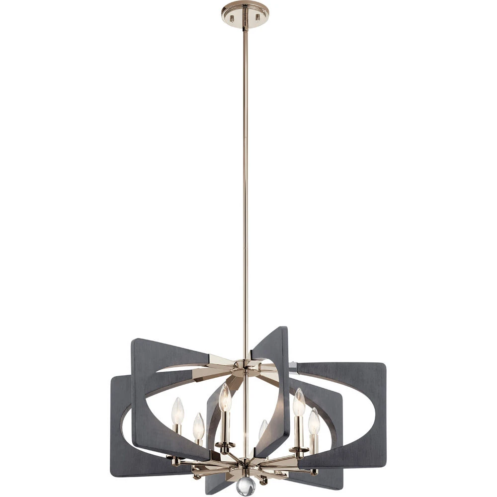 Alscar 6 Light 28 Inch Driftwood Grey Chandelier 1 Tier Medium Ceiling Light, Medium 1 Alscar 6 Light 28 Inch Driftwood Grey Chandelier 1 Tier Medium Ceiling Light, Medium