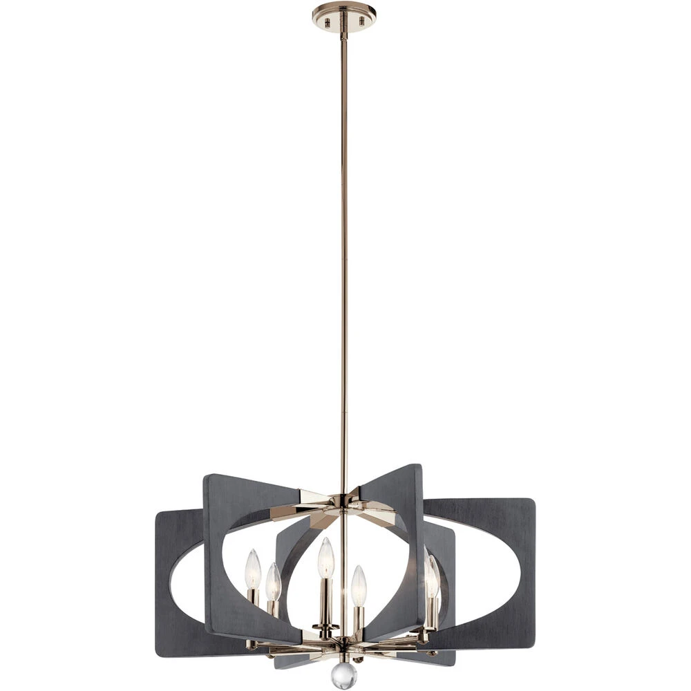Alscar 6 Light 28 Inch Driftwood Grey Chandelier 1 Tier Medium Ceiling Light, Medium 3 Alscar 6 Light 28 Inch Driftwood Grey Chandelier 1 Tier Medium Ceiling Light, Medium - Image 3