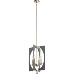 Alscar 4 Light 14 Inch Driftwood Grey Chandelier Foyer Ceiling Light
