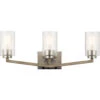 Deryn 3 Light 24 Inch Distressed Antique Gray Wall Mt Bath 3 Arm Wall Light
