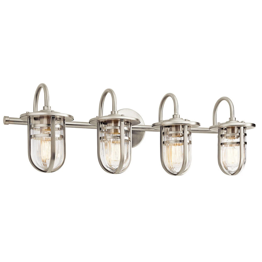 Caparros 4 Light 32 Inch Brushed Nickel Wall Mt Bath 4 Arm Wall Light 1 Caparros 4 Light 32 Inch Brushed Nickel Wall Mt Bath 4 Arm Wall Light