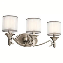 Lacey 3 Light 22 Inch Antique Pewter Wall Mt Bath 3 Arm Wall Light