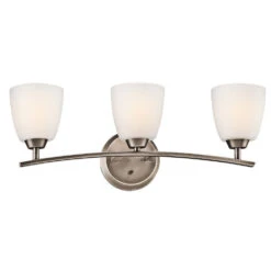 Granby 3 Light 25 Inch Brushed Pewter Wall Mt Bath 3 Arm Wall Light