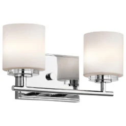 O Hara 2 Light 13 Inch Chrome Wall Mt Bath 2 Arm Wall Light