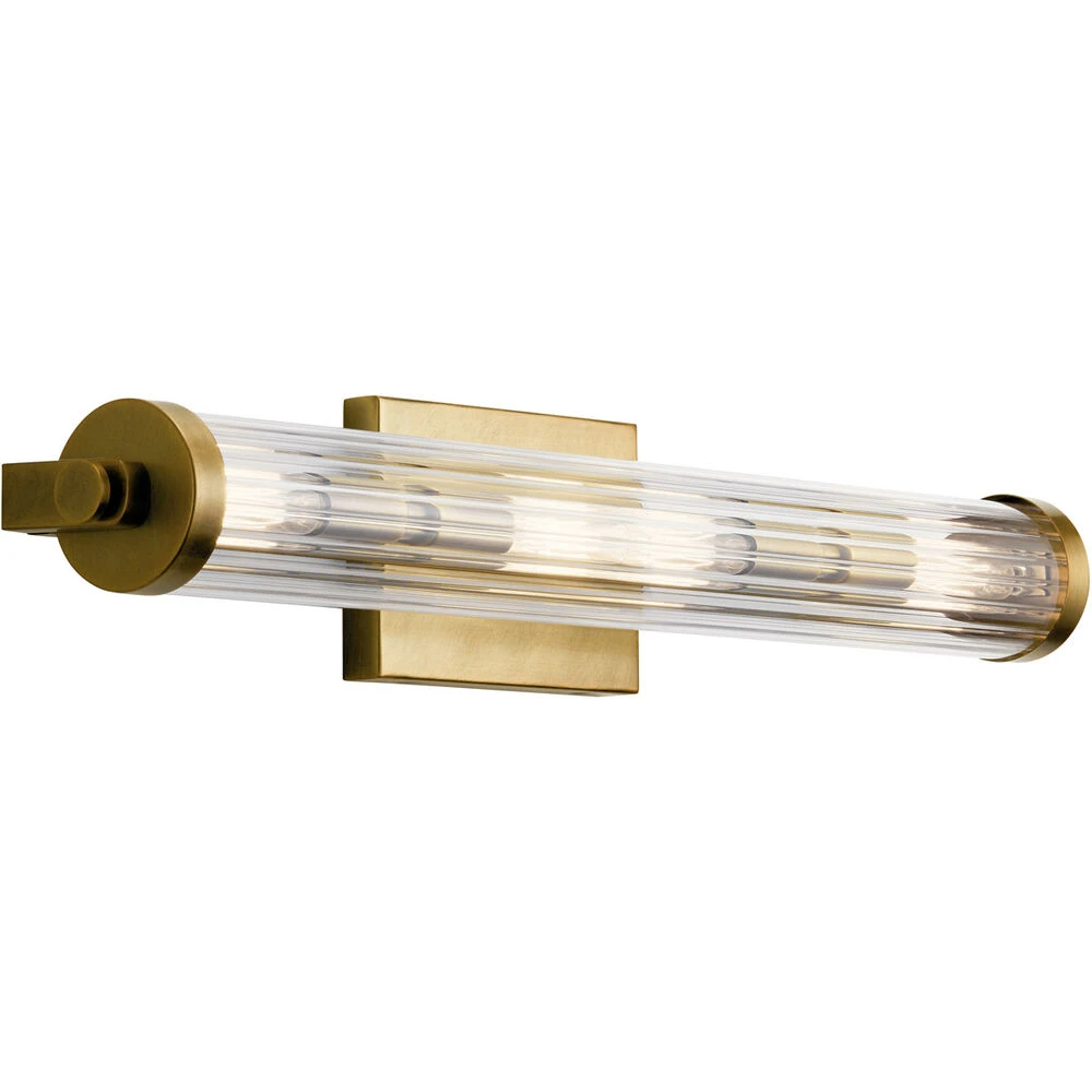 Azores 4 Light 25 Inch Natural Brass Linear Bath Medium Wall Light, Medium 4 Azores 4 Light 25 Inch Natural Brass Linear Bath Medium Wall Light, Medium - Image 4