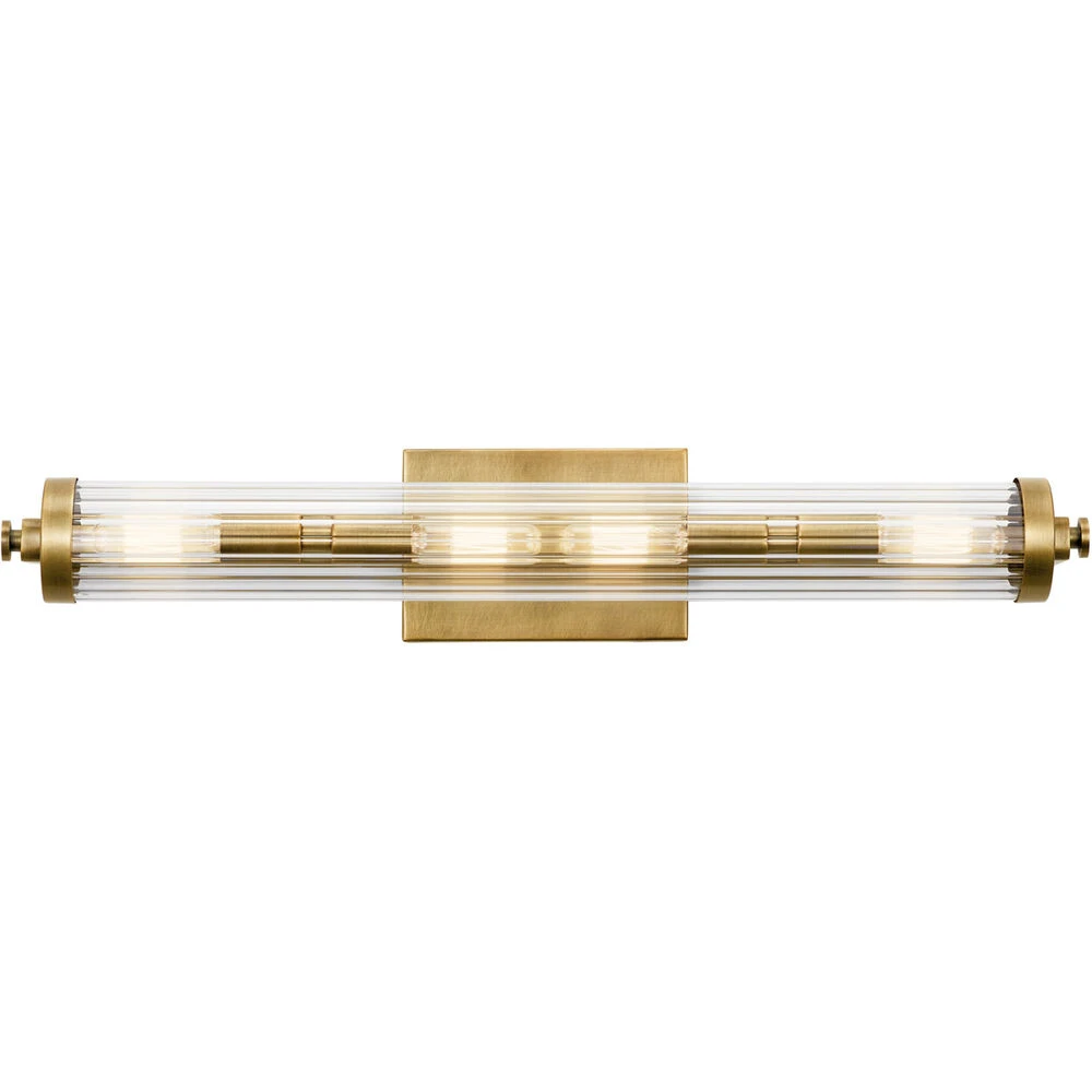 Azores 4 Light 25 Inch Natural Brass Linear Bath Medium Wall Light, Medium 3 Azores 4 Light 25 Inch Natural Brass Linear Bath Medium Wall Light, Medium - Image 3