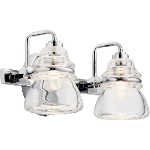 Talland 2 Light 13 Inch Chrome Wall Mt Bath 2 Arm Wall Light
