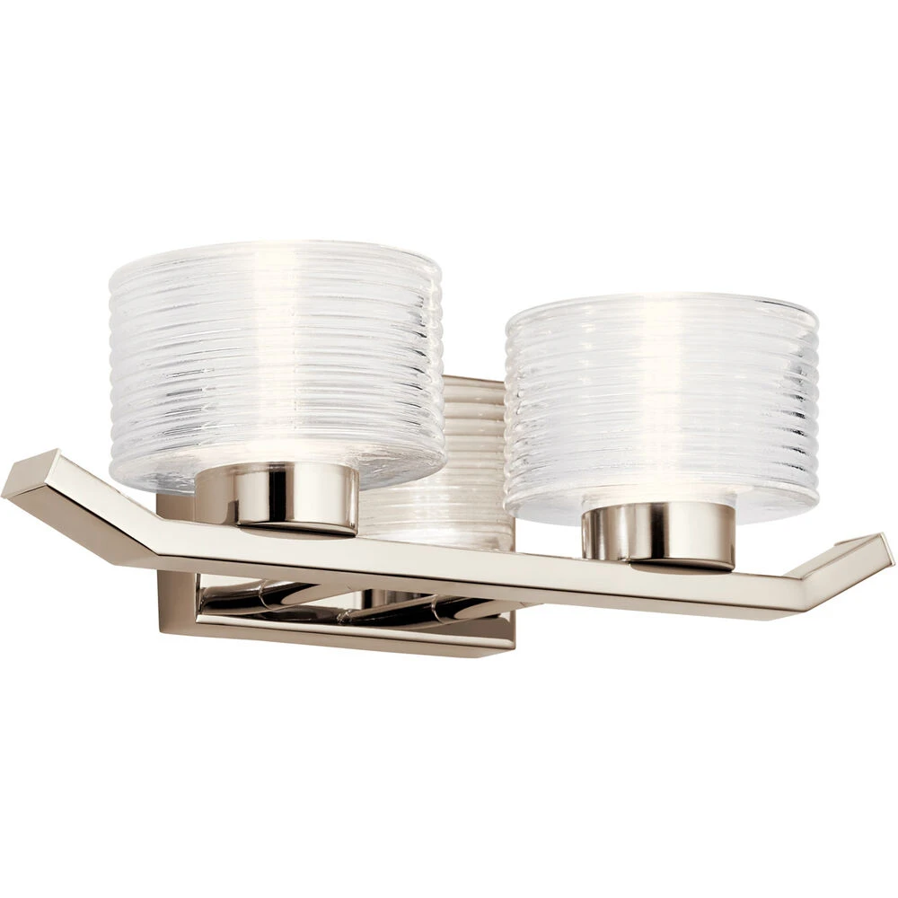 Lasus LED 17 Inch Polished Nickel Wall Mt Bath 2 Arm Wall Light 1 Lasus LED 17 Inch Polished Nickel Wall Mt Bath 2 Arm Wall Light