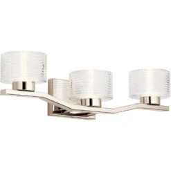 Lasus LED 24 Inch Polished Nickel Wall Mt Bath 3 Arm Wall Light