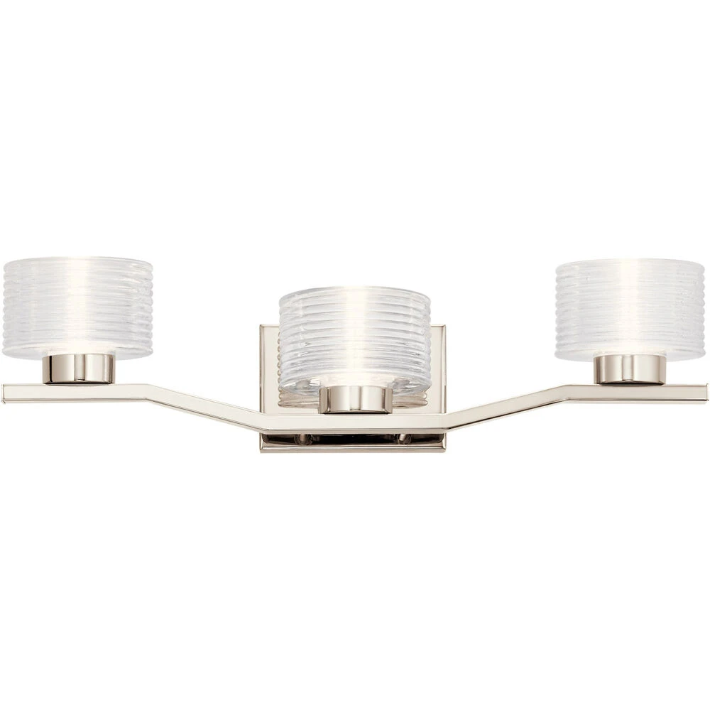 Lasus LED 24 Inch Polished Nickel Wall Mt Bath 3 Arm Wall Light 2 Lasus LED 24 Inch Polished Nickel Wall Mt Bath 3 Arm Wall Light - Image 2