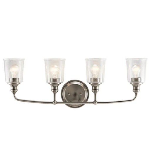 Waverly 4 Light 33 Inch Classic Pewter Wall Mt Bath 4 Arm Wall Light