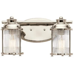 Ashland Bay 2 Light 14 Inch Polished Nickel Wall Mt Bath 2 Arm Wall Light