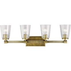 Audrea 4 Light 30 Inch Natural Brass Wall Mt Bath 4 Arm Wall Light 4 Audrea 4 Light 30 Inch Natural Brass Wall Mt Bath 4 Arm Wall Light -Lighting Promotional Store 45869nbr up