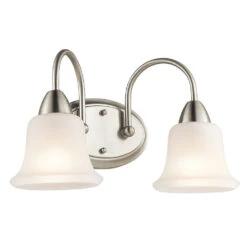 Nicholson 2 Light 16 Inch Brushed Nickel Wall Mt Bath 2 Arm Wall Light