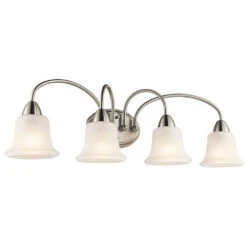 Nicholson 4 Light 33 Inch Brushed Nickel Wall Mt Bath 4 Arm Wall Light