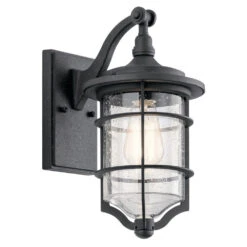 Royal Marine 1 Light 13 Inch Distressed Black Outdoor Wall, Small