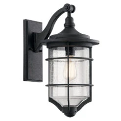 Royal Marine 1 Light 18 Inch Distressed Black Outdoor Wall, Medium