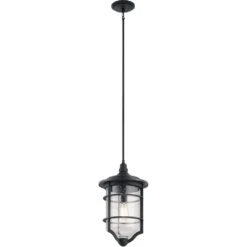 Royal Marine 1 Light 12 Inch Distressed Black Outdoor Hanging Pendant