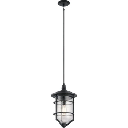 Royal Marine 1 Light 12 Inch Distressed Black Outdoor Hanging Pendant