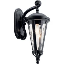 Cresleigh 1 Light 18 Inch Black With Silver Highlights Outdoor Wall, Medium