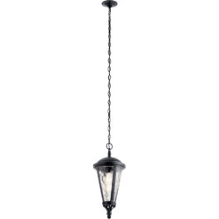 Cresleigh 1 Light 9 Inch Black With Silver Highlights Outdoor Hanging Pendant