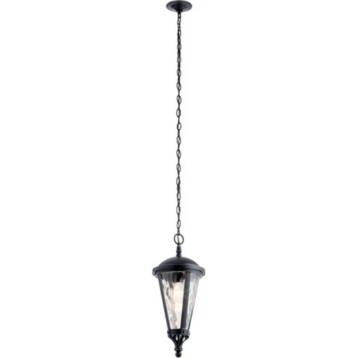 Cresleigh 1 Light 9 Inch Black With Silver Highlights Outdoor Hanging Pendant