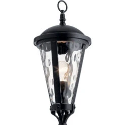 Cresleigh 1 Light 24 Inch Black With Silver Highlights Outdoor Post Lantern