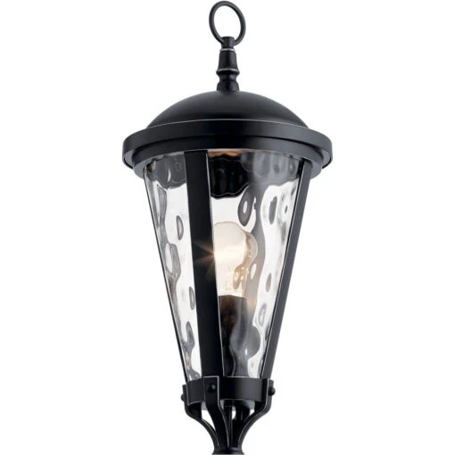 Cresleigh 1 Light 24 Inch Black With Silver Highlights Outdoor Post Lantern