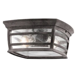 Wiscombe Park 2 Light 12 Inch Weathered Zinc Outdoor Flush & Semi Flush Mt