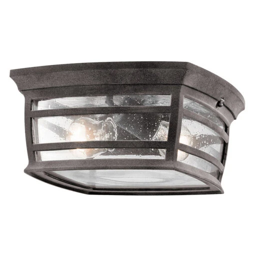 Wiscombe Park 2 Light 12 Inch Weathered Zinc Outdoor Flush & Semi Flush Mt
