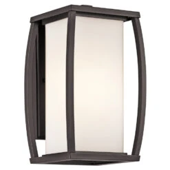 Bowen 1 Light 13 Inch Architectural Bronze Outdoor Wall, Medium