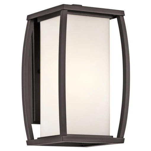 Bowen 1 Light 13 Inch Architectural Bronze Outdoor Wall, Medium