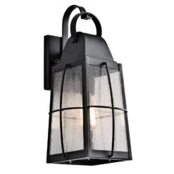 Tolerand 1 Light 18 Inch Textured Black Outdoor Wall, Medium