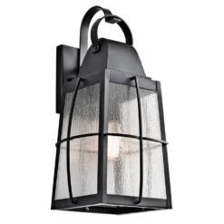 Tolerand 1 Light 20 Inch Textured Black Outdoor Wall, Large